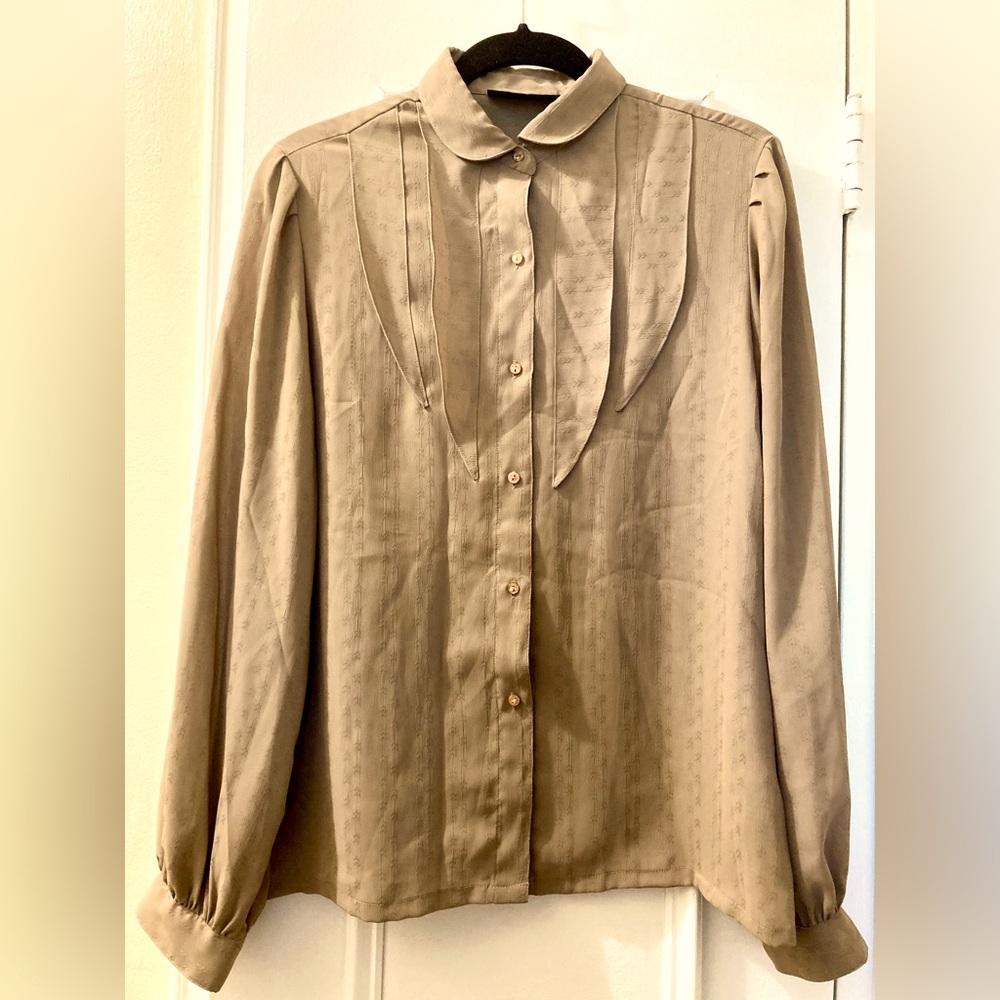 Vintage Jean de Pierre Soft Brown Front Detail Blouse